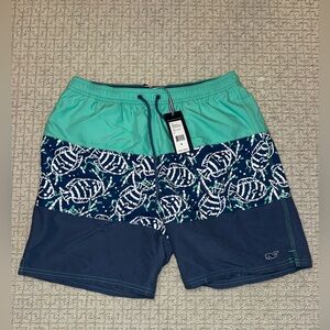 Vineyard Vines Blue and Teal Swim Shorts
